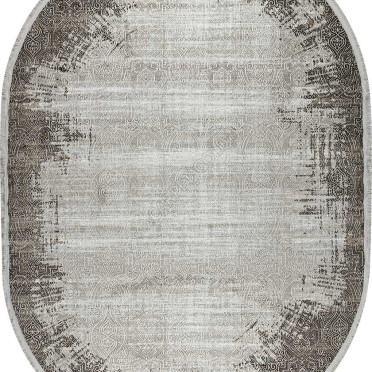 Ковер турецкий овальный 36949C Sanat Viscon (полиэстер хит сет, бежевый)