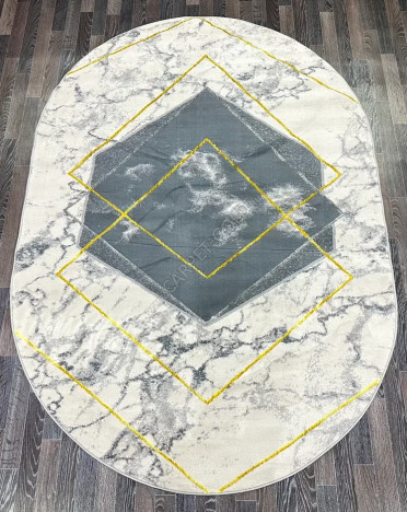 Ковер турецкий 0166A FAME овальный (Полиэстер, серый)