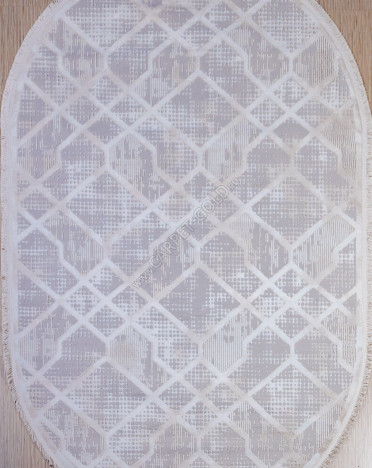 Ковер турецкий 4896A PALMA (Полиэстер, кремовый) овальный