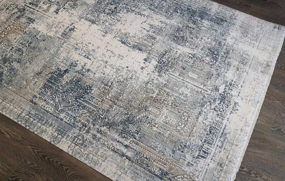 Безворсовый ковер лофт дизайн BANCO P1037 BEIGE-NAVY