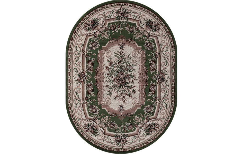 Ковер 5439 - зеленый - Овал - коллекция GAVANA