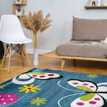 Синий детский ковер